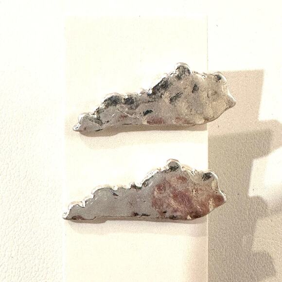 Kentucky Hammered Silver Stud Earrings - Picture 2 of 3